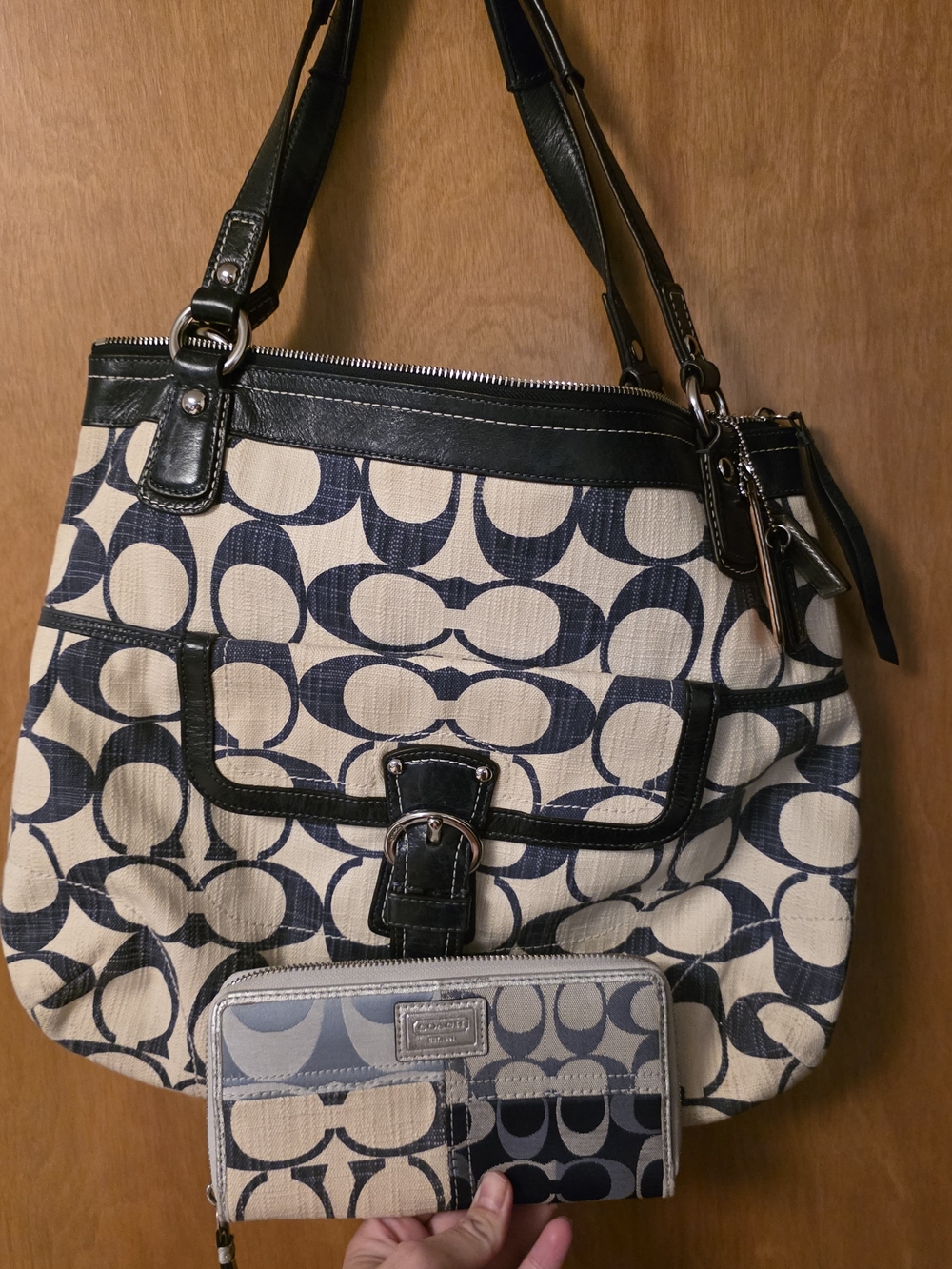 COACH Vintage Denim Signature C Shoulder Bag & Matching  Wallet Set 18990